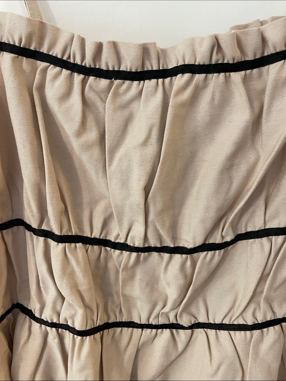 No Boundaries mini dress cream black ribbon ties ruffled square neckline nwt - Picture 7 of 16